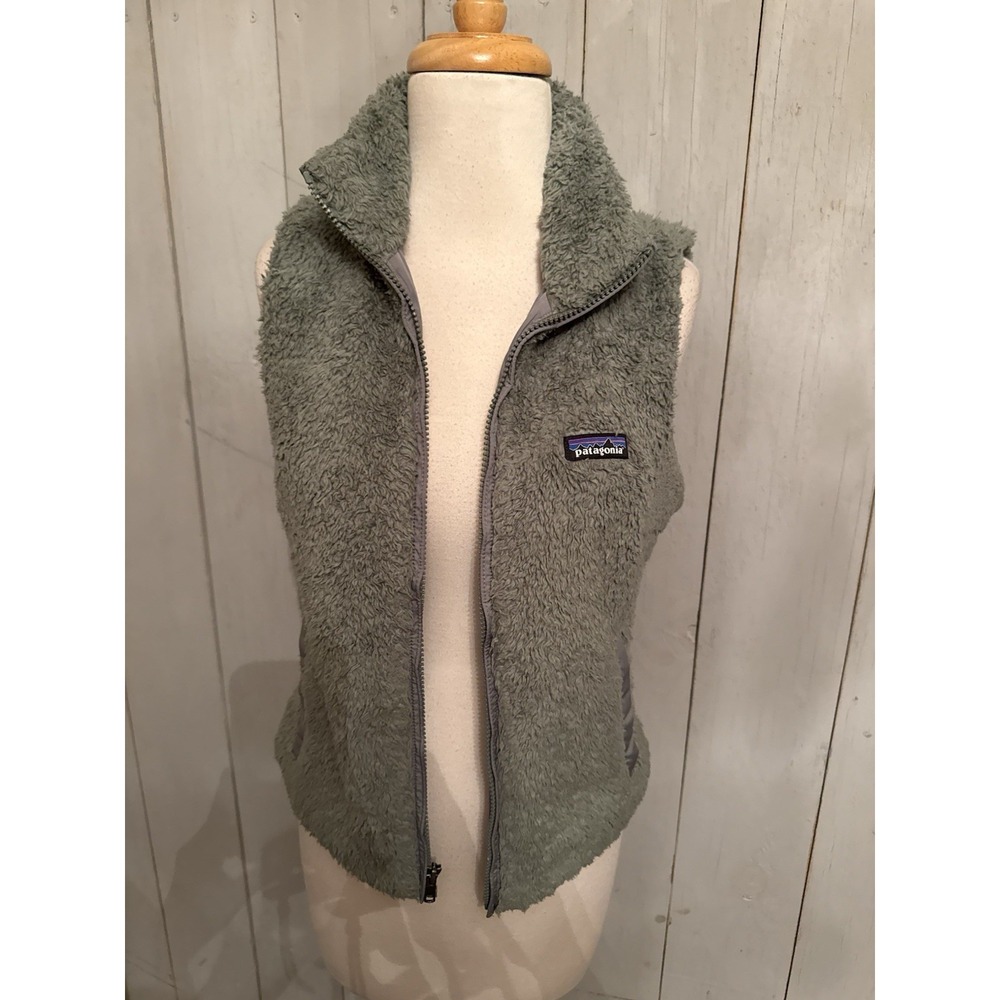 Patagonia Womens Los Gatos‎ Fleece Full Zip Fleece Moss Green Vest Sz S